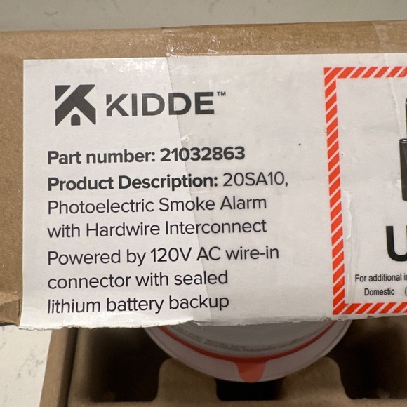 Kidde Smoke Alarm with Hardwire Interconnect - Picture 4 of 4